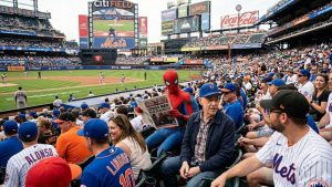 Spiderman se le apareció al actor J.K. Simmons en pleno juego de los Mets (+video)