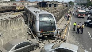 Un tren vacío se descarriló en Caracas