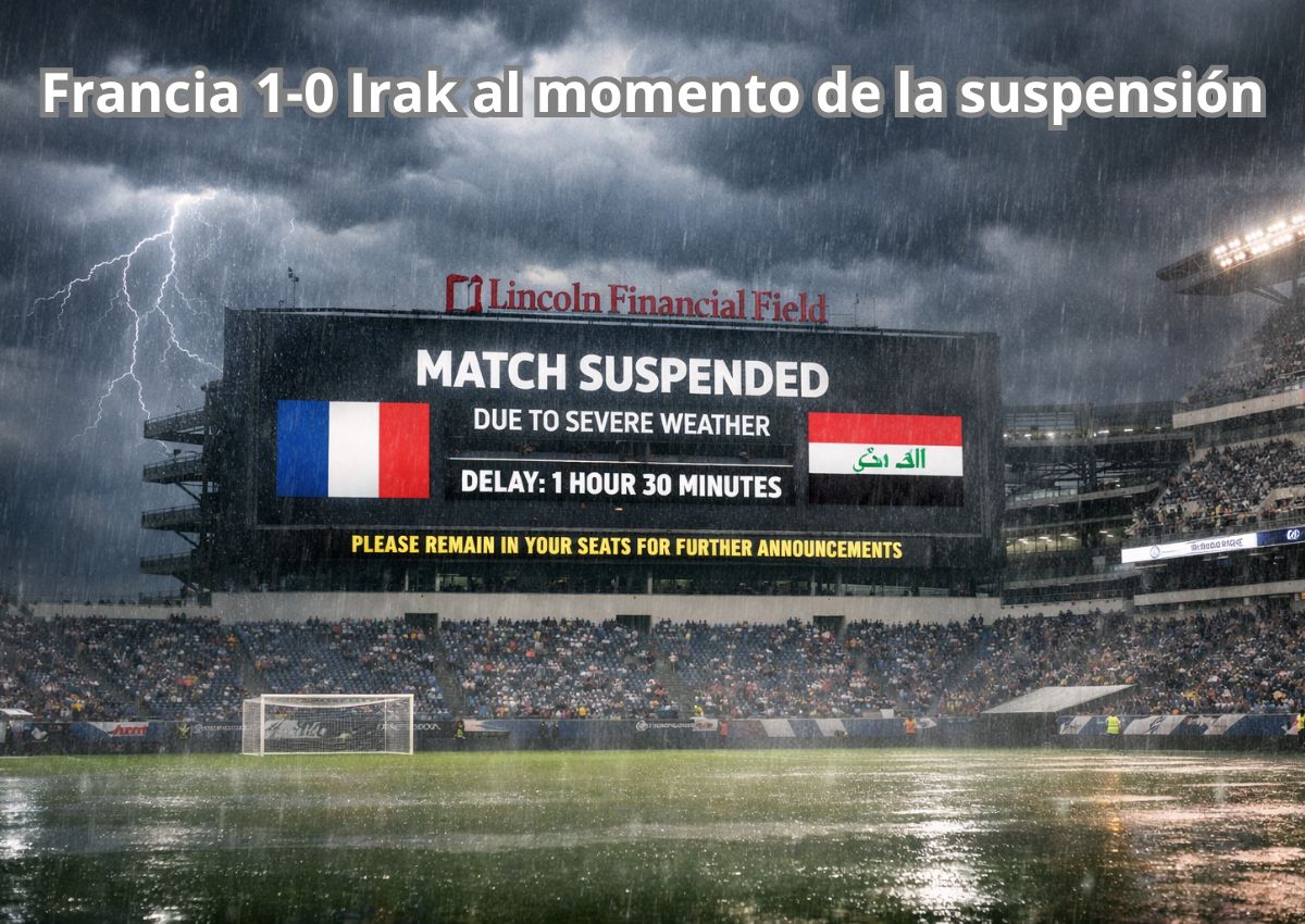 Francia vs Irak: Suspensión temporal por tormenta eléctrica en la Copa Mundial 2026