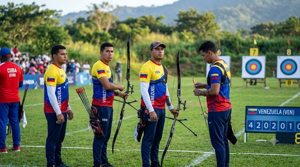 Venezuela y Rd caen en Tiro al Arco Recurvo masculino por equipos Venezuela y Rd caen en Tiro al Arco Recurvo masculino por equipos