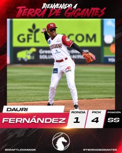 Gigantes escogen a Dauri Fernández en el Pick 1